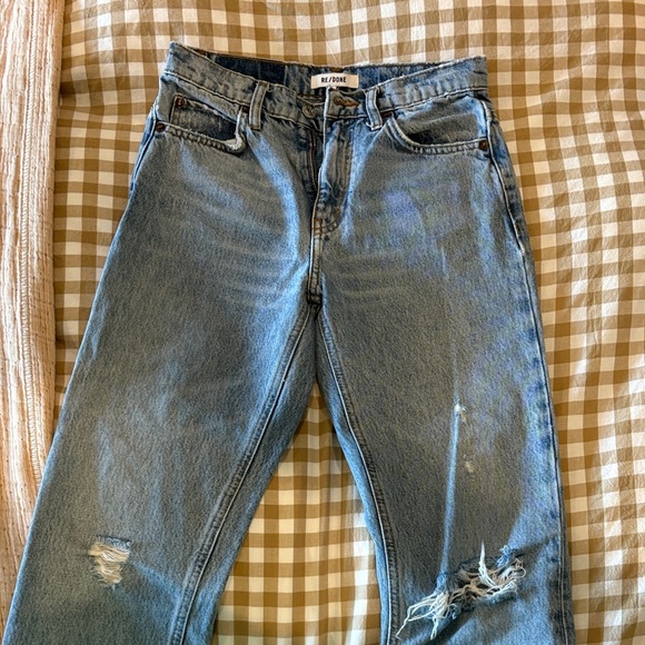 Re/Done Blue Straight Leg Jeans - Picture 2 of 6